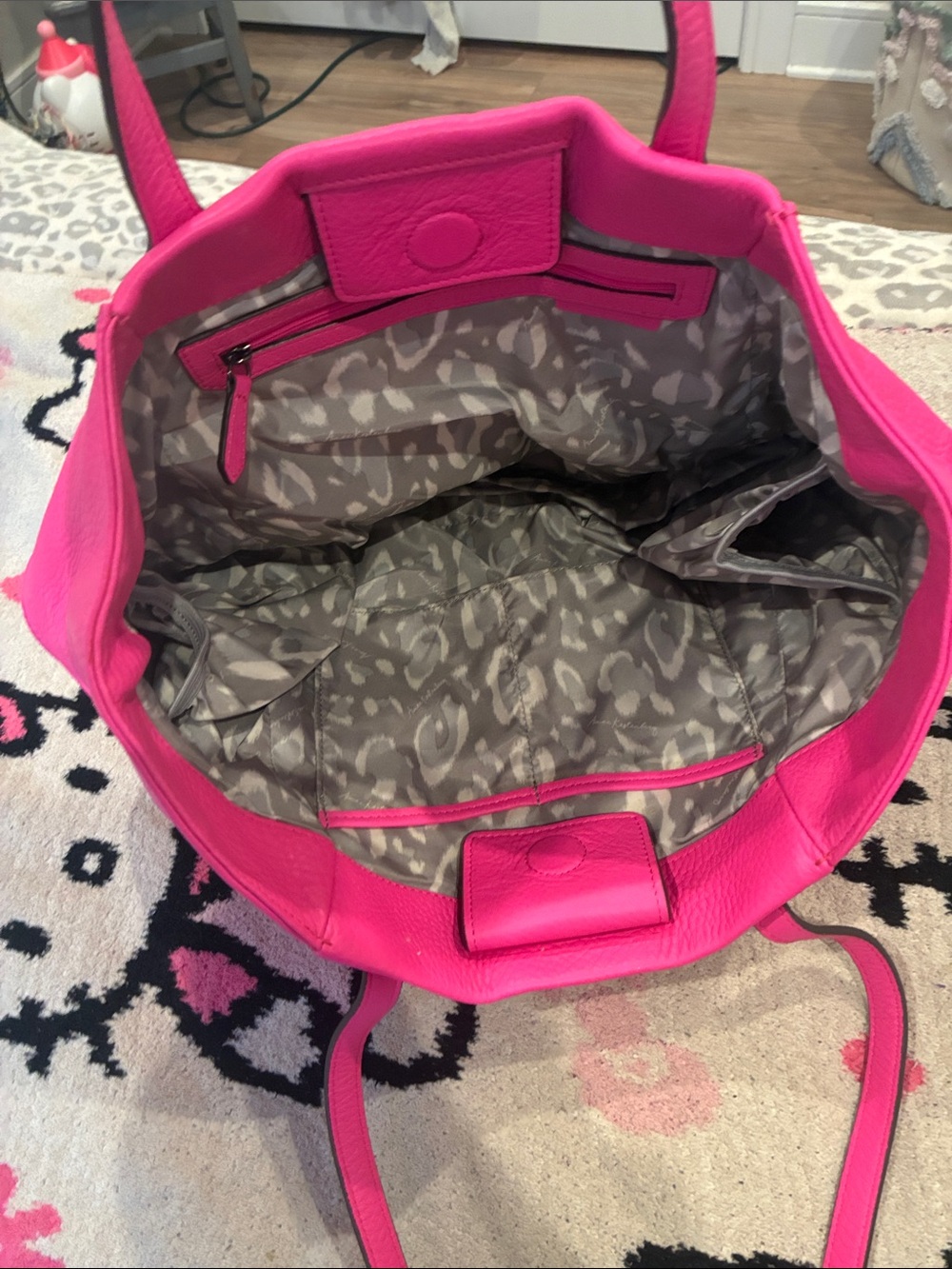 AIMEE KESTENBERG Bright Pink Pebble Leather Tote - Picture 2 of 3
